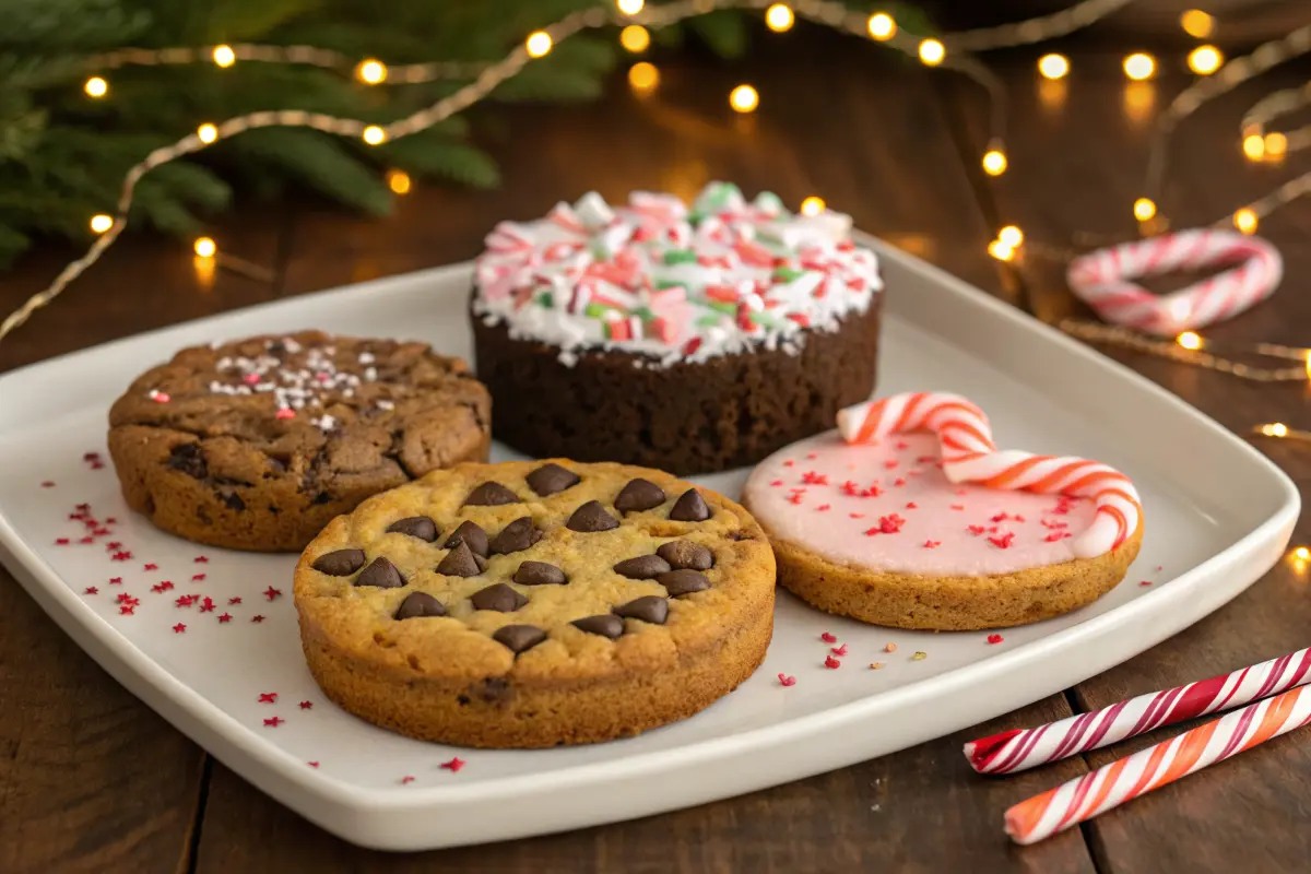 Holiday-themed brookies decorated for Christmas, Halloween, Valentine’s Day, and Easter.