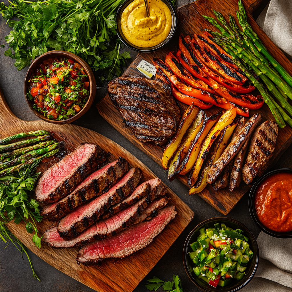 Comparison of sizzle steak and skirt steak cuts.